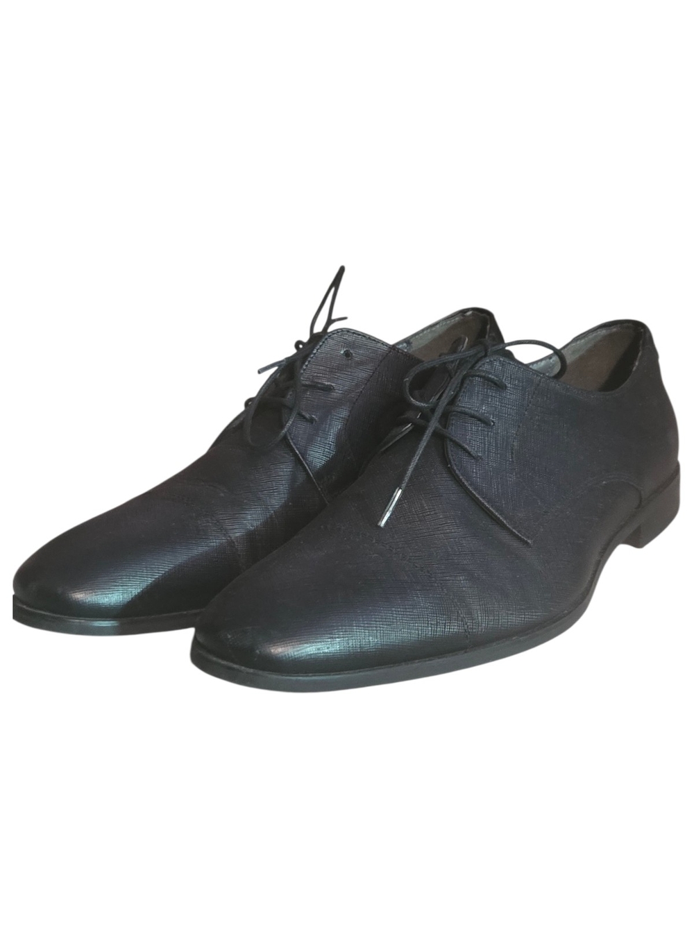 Aldo Black Textured Lace-Up Derby Shoes